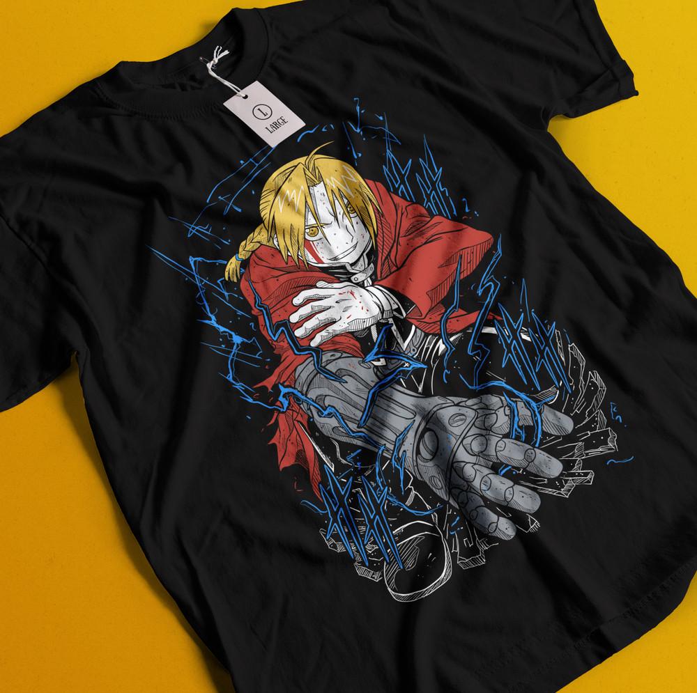 

Fullmetal Alchemist T-Shirt FMA Brotherhood Edward Elric Alphonse Elric Shirt 4XL