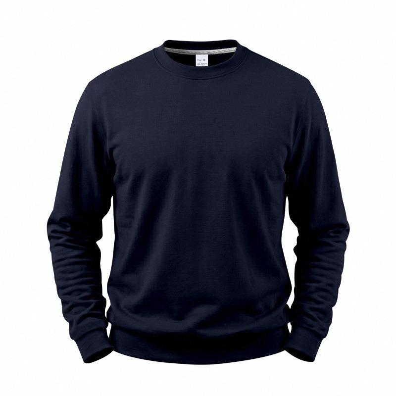 Men S Loose Fit Long Sleeve Crew Neck Solid Color Fleece Sweatshirt Fall Winter