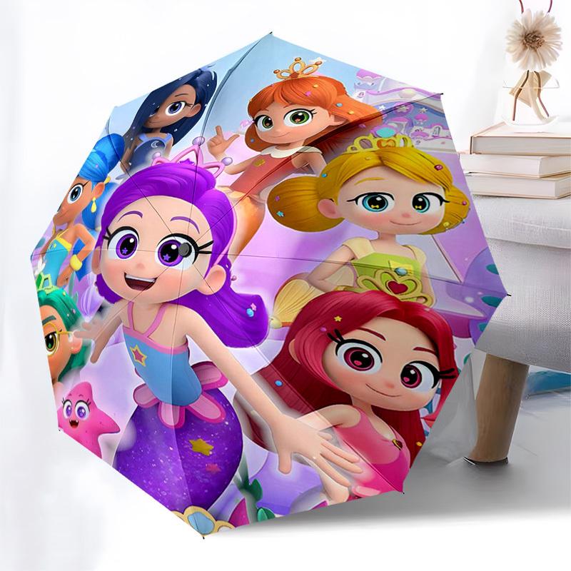Mermaids, Fantasy Themed Automatic Opening and Closing Umbrella, Compact Travel Umbrella, Lightweight and Portable, Suitable for Beach Commu