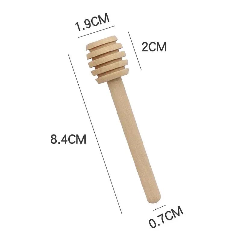 8.4cm/10cm/16cm 10PCS Honey Stir Bar Mixing Handle Jar Spoon PracticalWood Dipper Honey Long Stick Supplies Honey Kitchen Tools