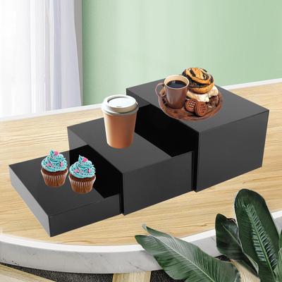 3 Pieces Buffet Risers Acrylic Cube Display Nesting Food for Retail
