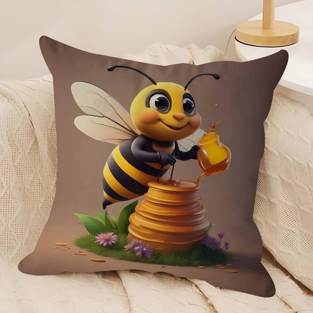 Cartoon Biene Personalisiertes Kissen Staubschutz Schlafzimmer Kinder Party Dekoration Kissenbezug Geburtstag Kinder Geschenk 12x12Inch