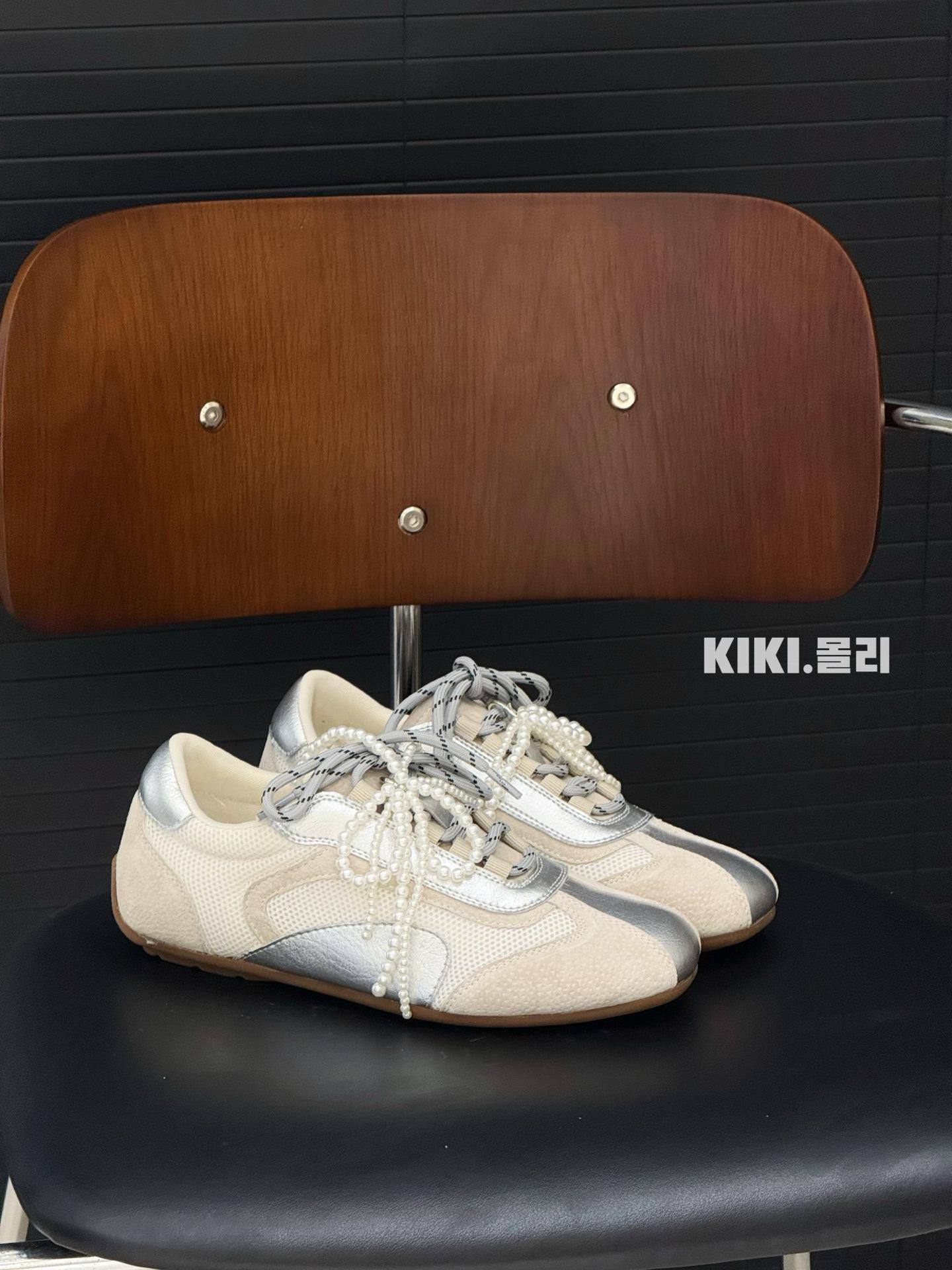 

Кроссовки женские из натуральной кожи с двойной цветной внутренней лентой, увеличивающей рост, весна 2025, мягкая подошва, бисерный бант, сетка, повседневная обувь Forrest Gump 39 белый