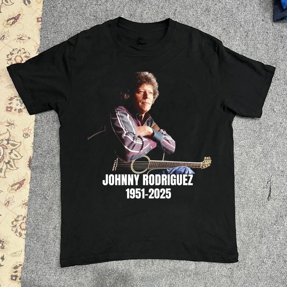 

Country Star Johnny Rodriguez 1951-2025 Black All Size Tee Shirt OM846 Unisex T-Shirt M
