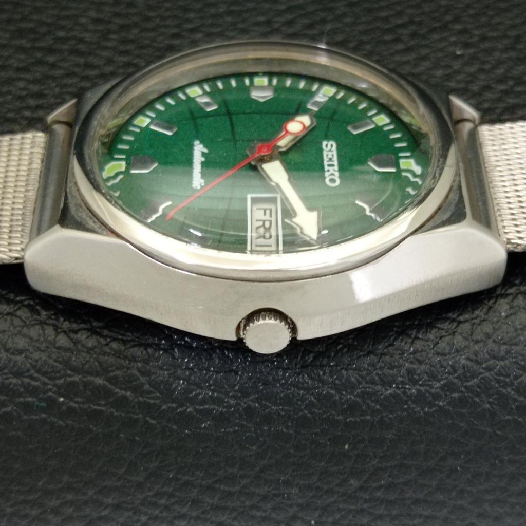 VINTAGE SEIKO AUTOMATIC 6309A JAPAN MENS GREEN COLOR DIAL WATCH a700501-5 R203-a700501