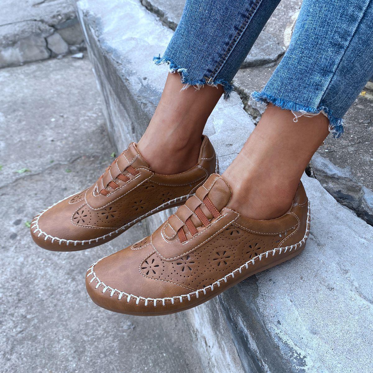 

Новая весенне-осенняя повседневная обувь на плоской подошве с круглой головкой и мягкой подошвой, женская обувь