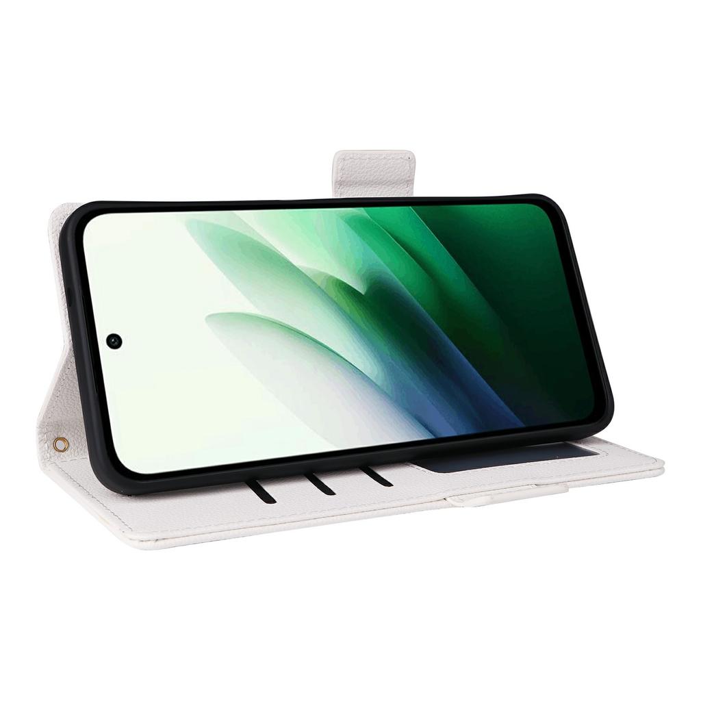 Para Xiaomi Redmi 15 5G (Global) (169mm) Capa com Alça de Pulso Textura Lichia Couro PU Carteira Capa de Celular