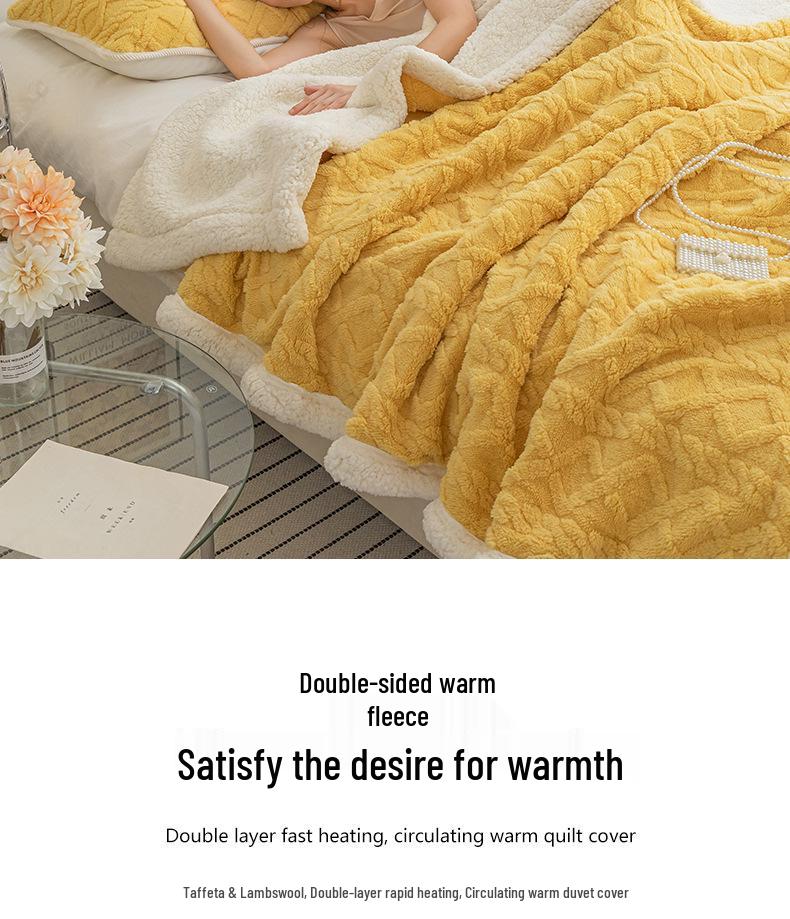 Lambswool & Taffeta Plush Multicolor Blanket - Ideal for Office, Autumn, Winter & All Seasons