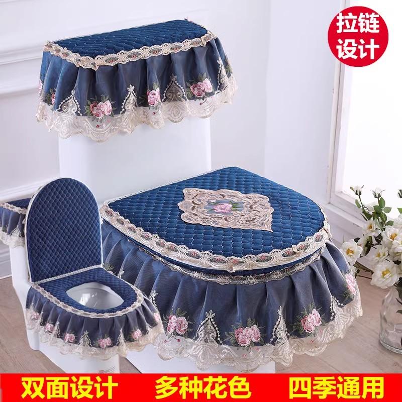 3 buc/set capac pentru scaun de toaletă capac pentru rezervor de apă pentru toaletă huse de praf pernă detașabilă pentru toaletă pânză