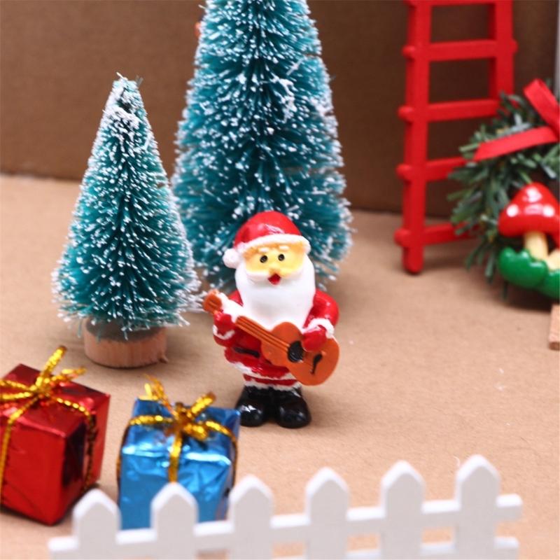 Christmas Scene Dollhouses Accessories With Miniature Gnomes And Elf Door Decors Holiday Gift