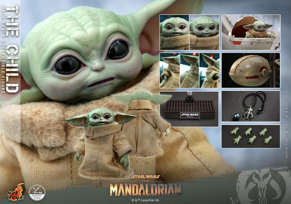 Hot Toys Quarter Scale Mandalorian The Child Scale Figure Green 1/4