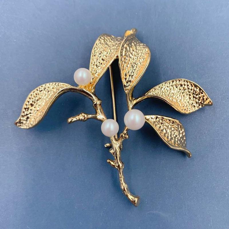 Retro Gold Barock Stern Mond Bogen Tulpe Ginkgo Brosche