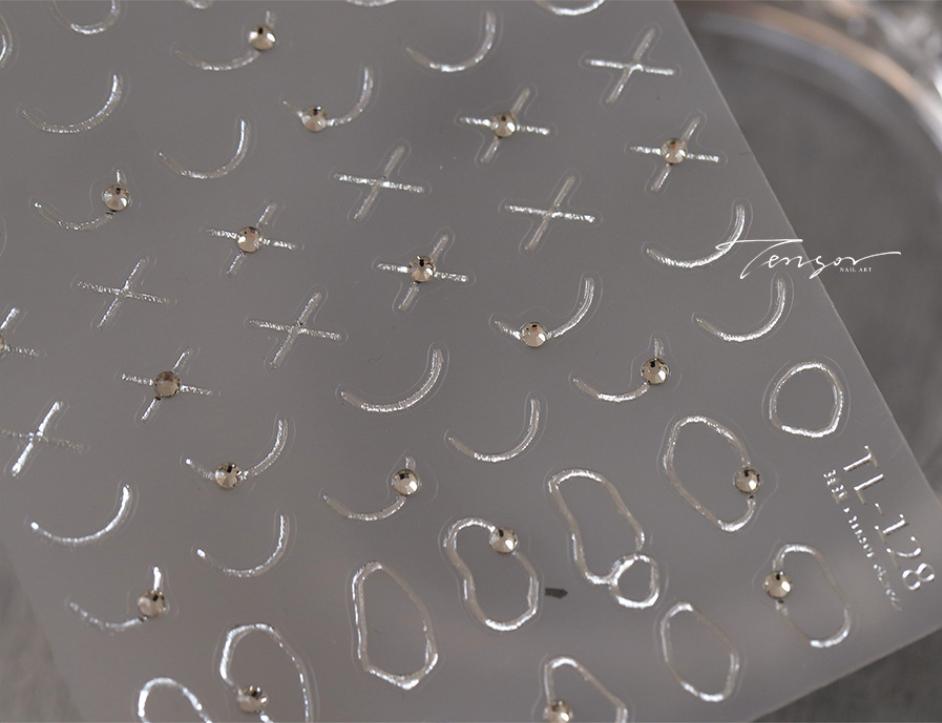 1pcs Gold Silver Metal Nail Stickers Irregular Bows -shaped Back Glue Nails Accessories Stickers DIY Manicure Decorations