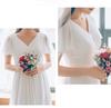 Plus Size Chiffon Light Wedding Dress with Short Sleeves - Perfect for Outdoor Weddings, Travel Photography, Banquets, and Evening Events with Veil