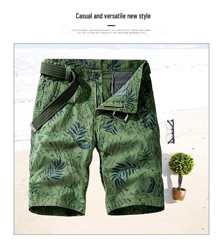 Men's Trendy Patterned Workwear Shorts: Fashionable & Versatile Summer Style