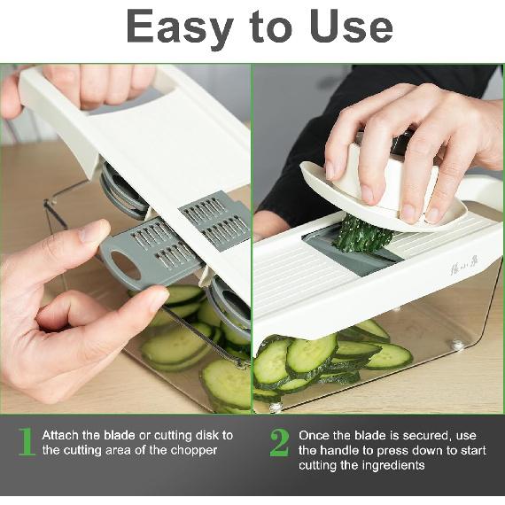 ZHANG XIAO QUAN SINCE 1628 6-in-1 Safe Mandoline Slicer for Kitchen, Cheese Grater Vegetable Spiralizer and Veggie Slicer for Cooking & Meal Prep