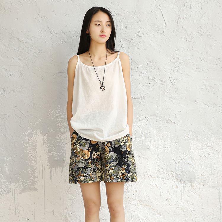 2025 Spring/Summer Women s Cotton Linen Loose Solid Color Versatile Tank Top Camisole One Size