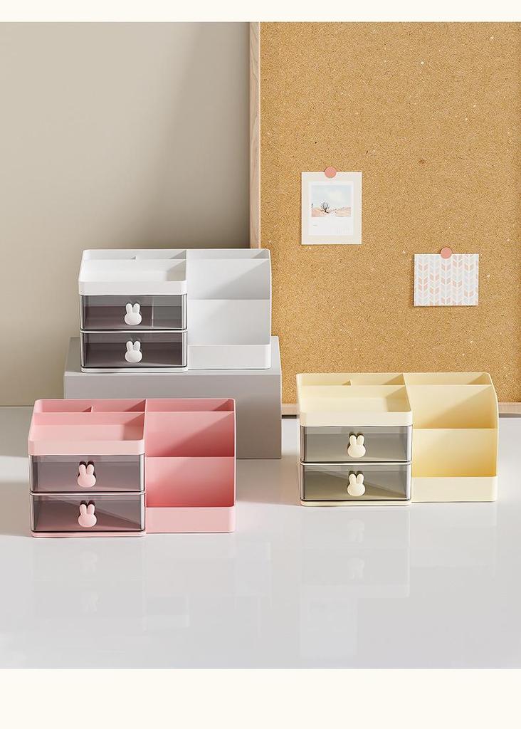 Desktop Multi-Grid Cartoon Storage Box for Cosmetics and Stationery