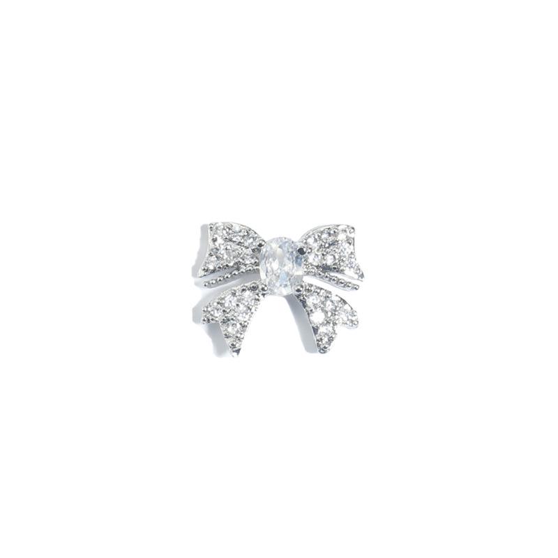 3D Zirconia Bow Nail Art: Luxurious & Shiny Pearl Gel Polish Decoration