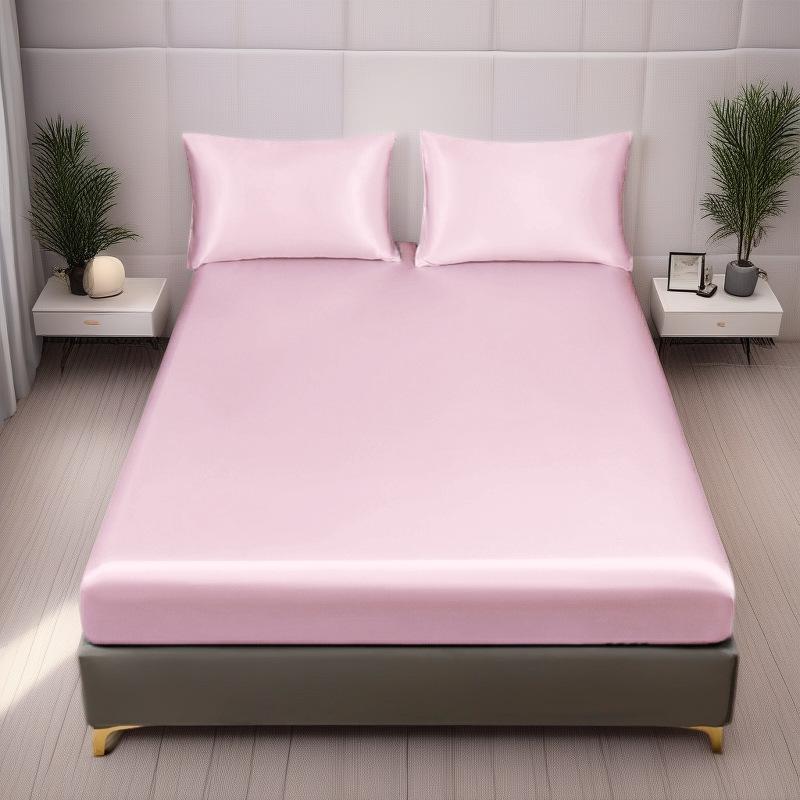 Custom Satin Washed Silk Fitted Bed Sheet & Pillowcase Set