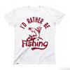 Men's Summer Casual T-shirt, Simple and Comfortable I'd Rather Be FISHING - Tee Cotton - T-Shir