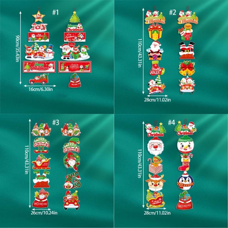Easy Hanging Festival Cartoon Paper Door Hangers Decoration Christmas Party Supplies For Indoor Wall Window Decoration