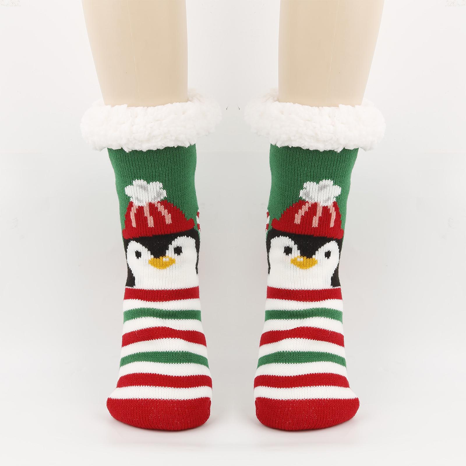 

Women s Floor Socks, Warm And Thick Cartoon Animal Cold Resistant Looped Sleep Socks One Size зелёный