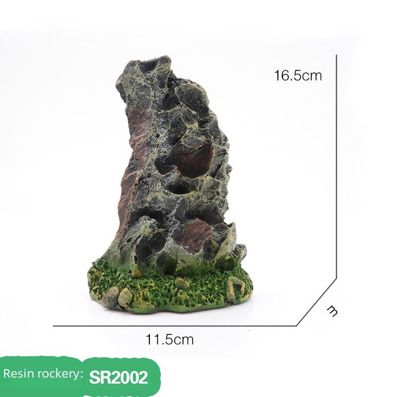 New Aquarium Decor: Resin Rockery Stone Mountain & Crystal for Fish Tank Landscaping.