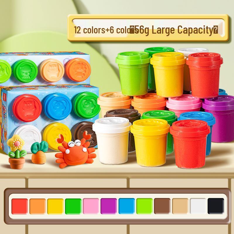 12-Color Food Grade Odorless Modeling Clay Set for Kids