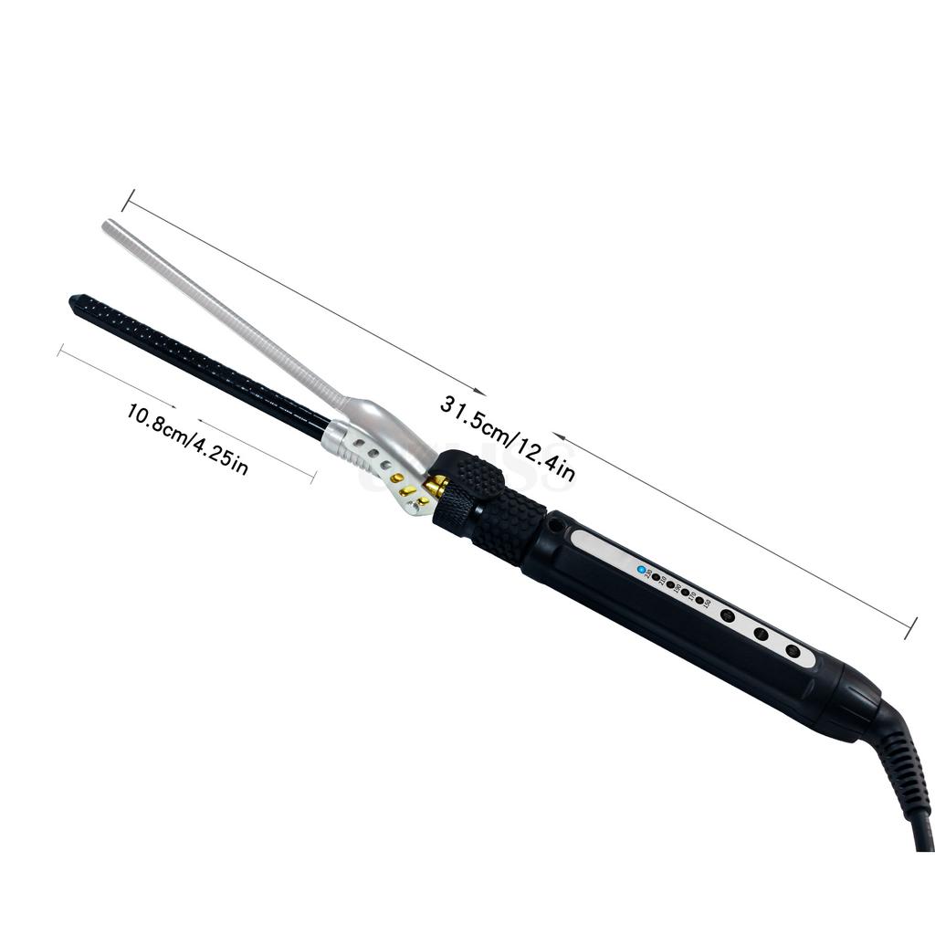 Ondulător de păr pentru bărbați, ceramică, 7 mm, baghetă de ondulare a părului, păr mic, ondulatori de păr ondulat adânc, role, ondulator, rotativ la 360 de grade