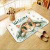 Cute cat welcome mat with paw prints soft non slip doormat for home entrance pet lovers decor indoor floor rug animal themeddoor