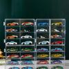 Acrylic Car Display Box 1:64 For Hot Wheels Car Model Toy 8 Grid Cabinet Rack Dustproof Stackable Car Storage Boxes Transparent