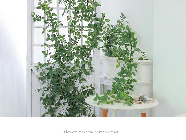 Luxurious Staircase Decor: Bionic Green Rose Vines & Leaves