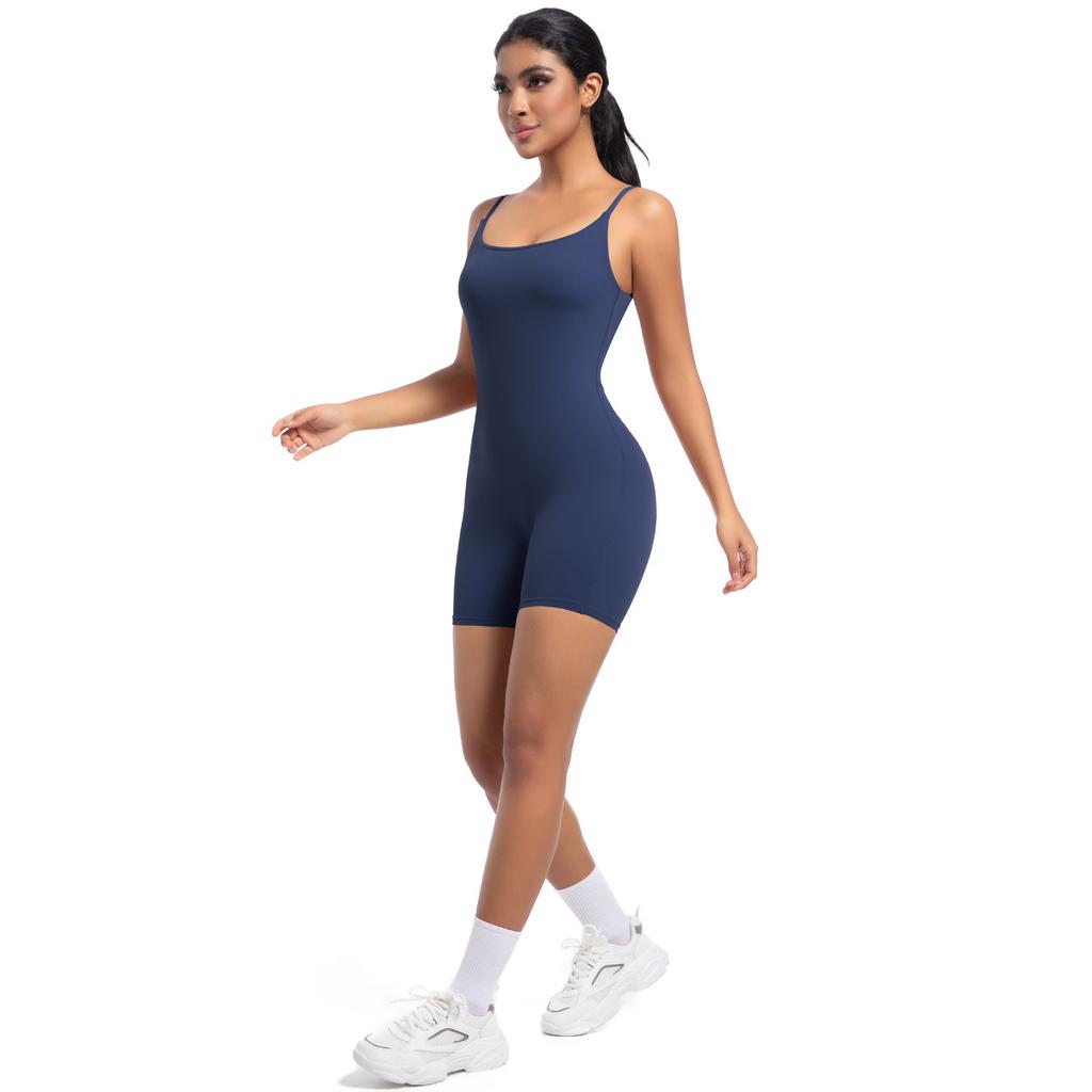 New Spring And Summer Nude Yoga Camisole Jumpsuit For Women's High-intensity Dance Fitness Sports Jumpsuit