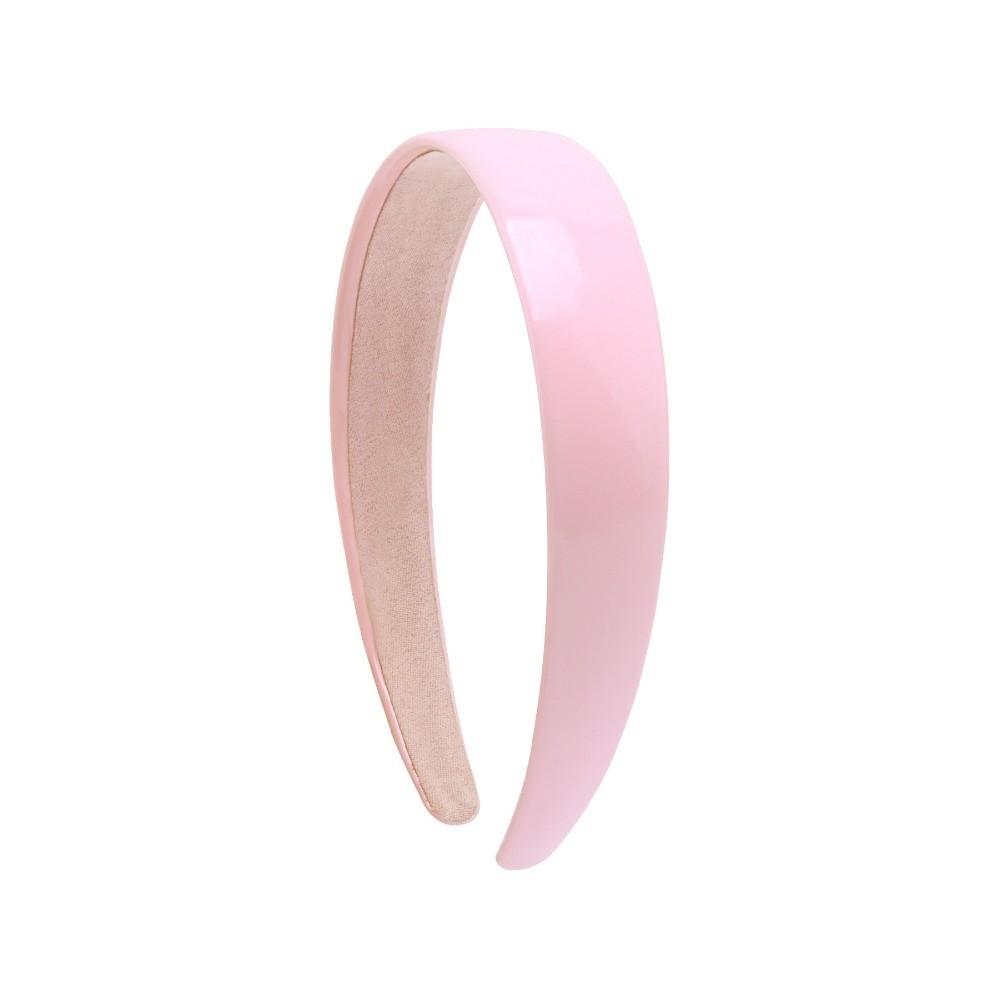 PU Leather Headband 2.5cm Wide Wide Padded Padded Hair Hoop Non-slip Design Soft Elastic Women Hair Accessories DIY Hair Styling розовый