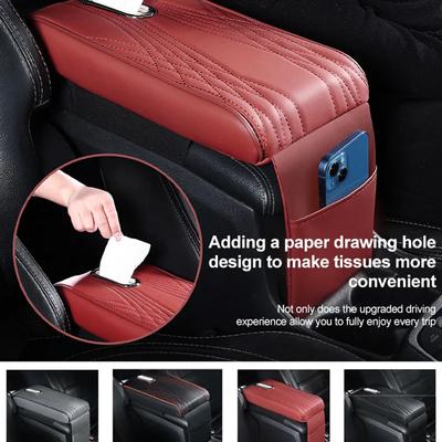 Auto Armlehne Abdeckung Leder Mit Gewebe Lagerung Memory Foam Höhe Pad Universal Auto Center Armlehne Schutz Kissen Unterstützung