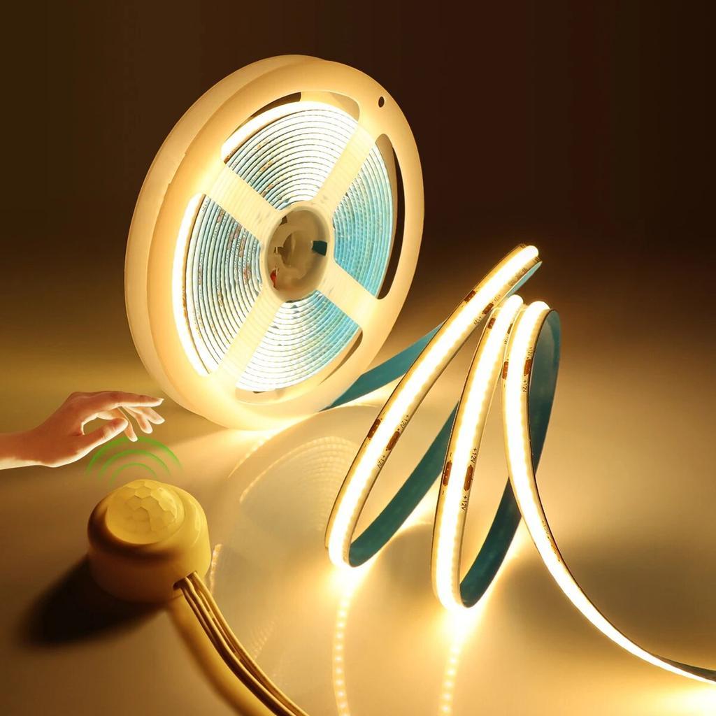 PIR Motion Sensor Nacht Dekor Lampe COB LED 12 V COB Led Streifen tiras de luces led Weihnachten Lichter Band seil licht Badezimmer