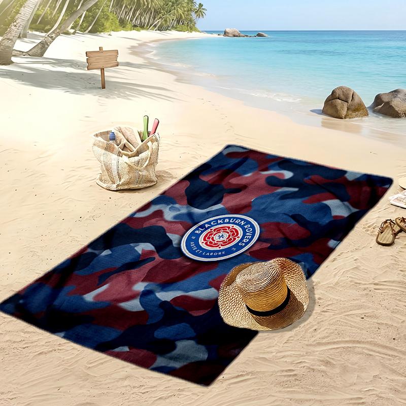 Blackburn Rovers Fußball Print Strandtuch, Großes Weiches Schnelltrocknendes Handtuch für Strand Camping Schwimmen