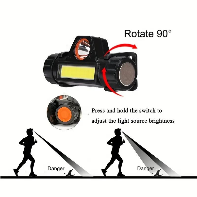 Dobíjecí COB LED USB čelovka Silný magnetický výkonný světlomet Super jasná vodotěsná čelová svítilna Pro venkovní rybaření