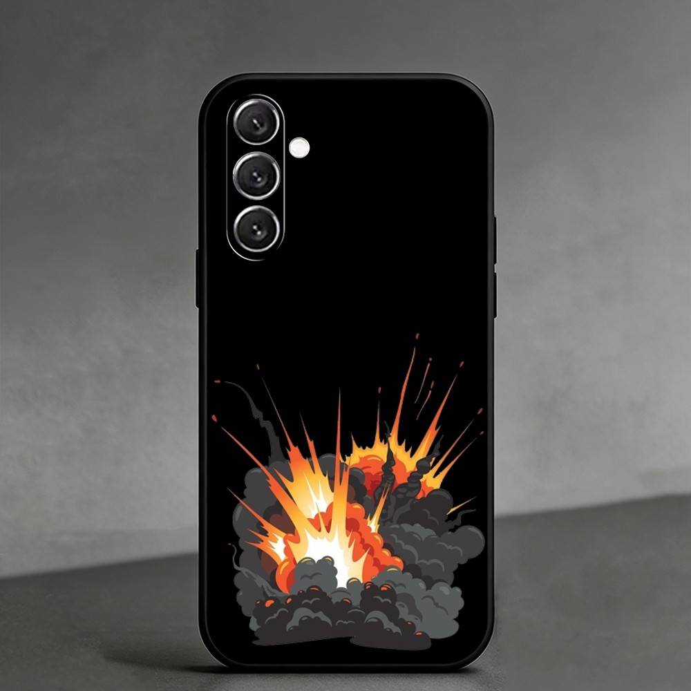S-Stylistic explosion Phone Case For Samsung Galaxy A91,80,73,72 ,71,53,52,32 ,31,22,21s,20,Soft Black Case