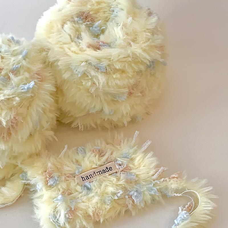 

50 г Сделай сам Зимний Ручная смешанная Милый Вязание Изысканные Материалы для рукоделия Ткачество Искусственный мех Тканый Шарф Многоцветный