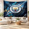 Arazzo da Parete Manchester City, Tessuto Morbido da Appendere, Sfondo Decorativo per Camera da Letto, Arte da Parete per la Casa