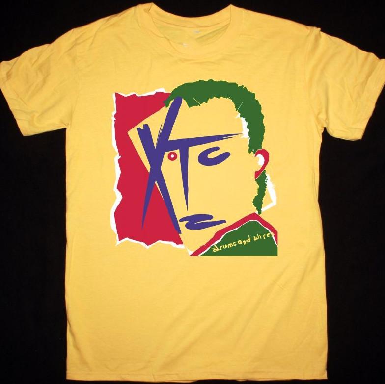 Yellow XTC band DRUMS AND WIRES Unisex Tee Cotton Shirt EG264 XXXXL