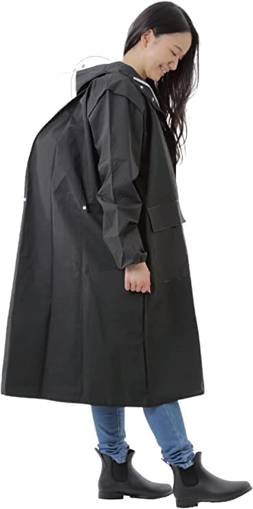 Унисекс дождевик для велоспорта CYCLE-E с местом для хранения рюкзака для велосипедистов и мотоциклистов (Черный, Л)