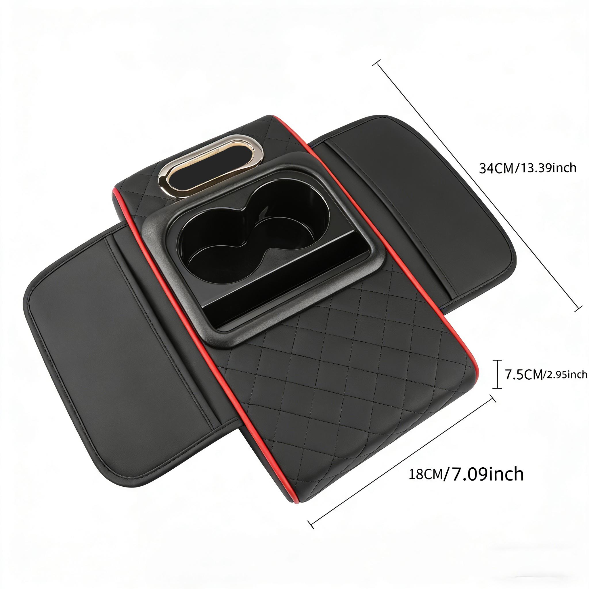 

Center Console Organizer with Cup Holder Car Armrest Storage Box Armrest Heightening Cushion Pad for Car Interior Auto Accessory