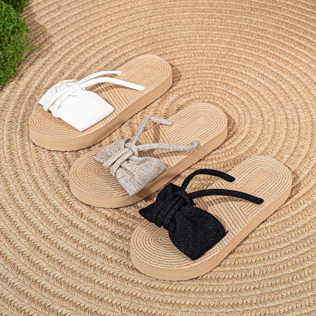 Damen Übergröße Dreifarbige Schleife Sommer-Slides - Lässige Strand- & Outdoor-Slipper