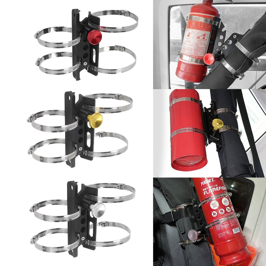 Fire Extinguishers Bracket Using Adjustable Clamps for Easy Mounting on 1.75-2Inch Roll Cage Without Body Damage