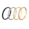 Ramos 2mmStainless Steel Rings Gold colour Anti-allergy Smooth Simple Wedding Couples Rings Bijouterie