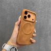 Magnetic Business Sheepskin Leather Case For iPhone 17 Air 16 Pro Max 15 14 13 12 Magsafe Wireless Charging Half-wrap Hard Cover