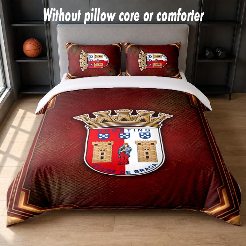 Braga FC Design Bed Bedding Set 1 Duvet Cover + 2 Pillowcases Soft Breathable Household Bed Linens